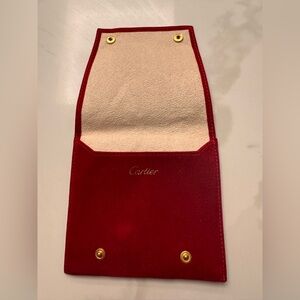 Authentic Cartier velvet travel jewelry pouch for bracelet, necklace, or watch